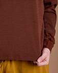 Long Sleeve Burly Tee - Brown/Maroon Stripe