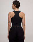 Back view of the Basic Black Deep Cut Racerback