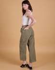 Try-A-Style Corduroy Drop Pocket Cargo Pants - Khaki Grey *FINAL SALE*