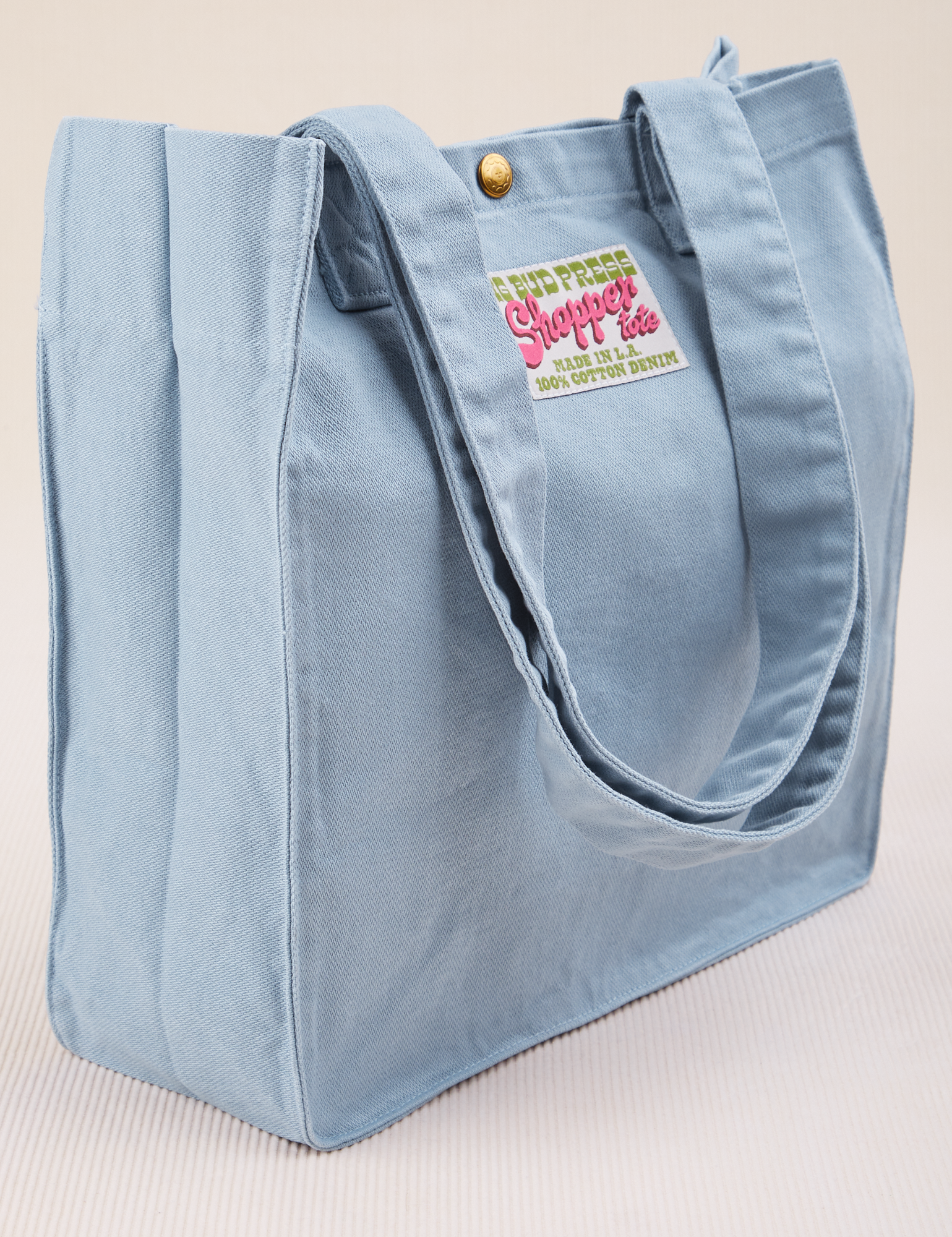 Shopper Tote Bag in Periwinkle angled view
