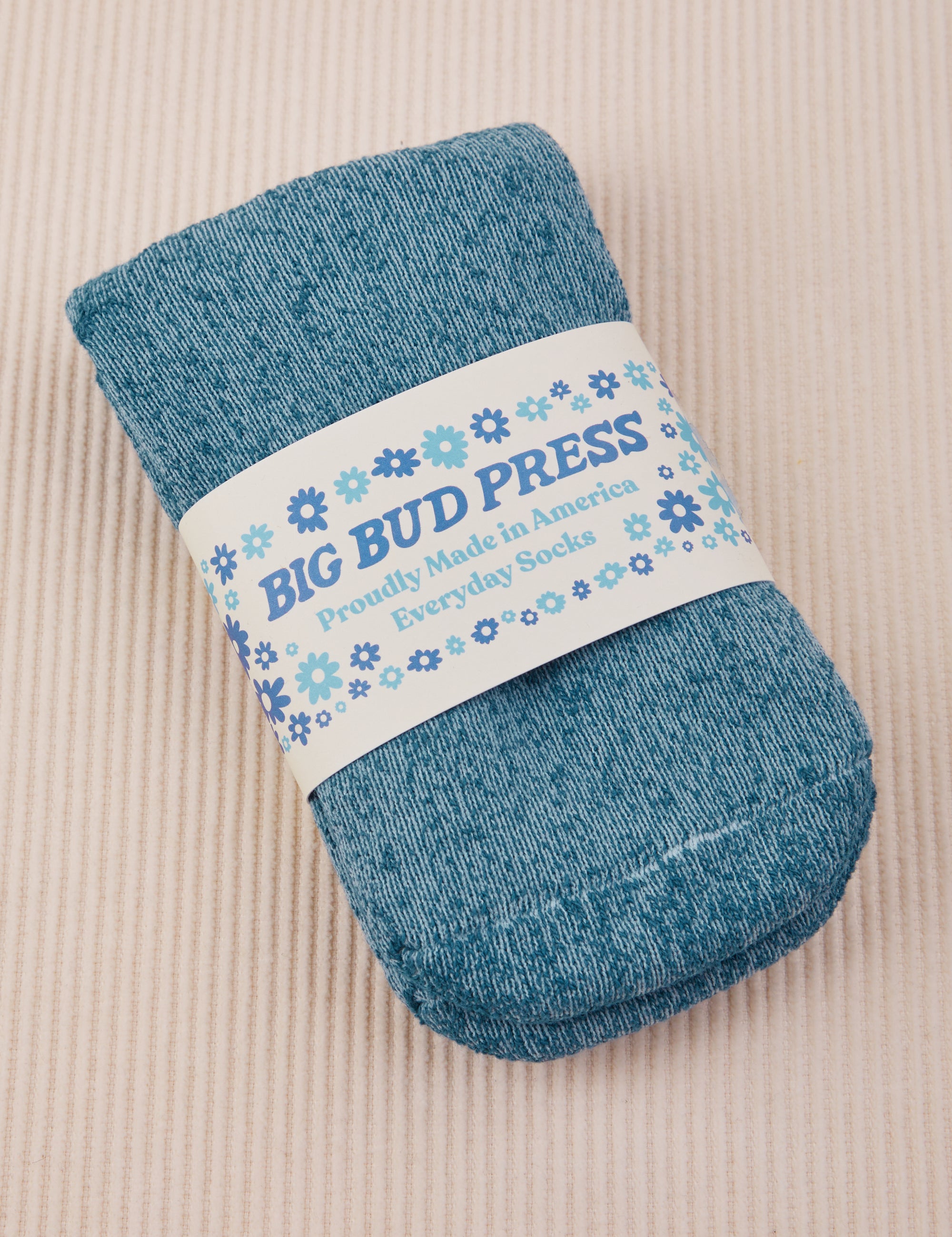 Marine Blue Thick Crew Socks