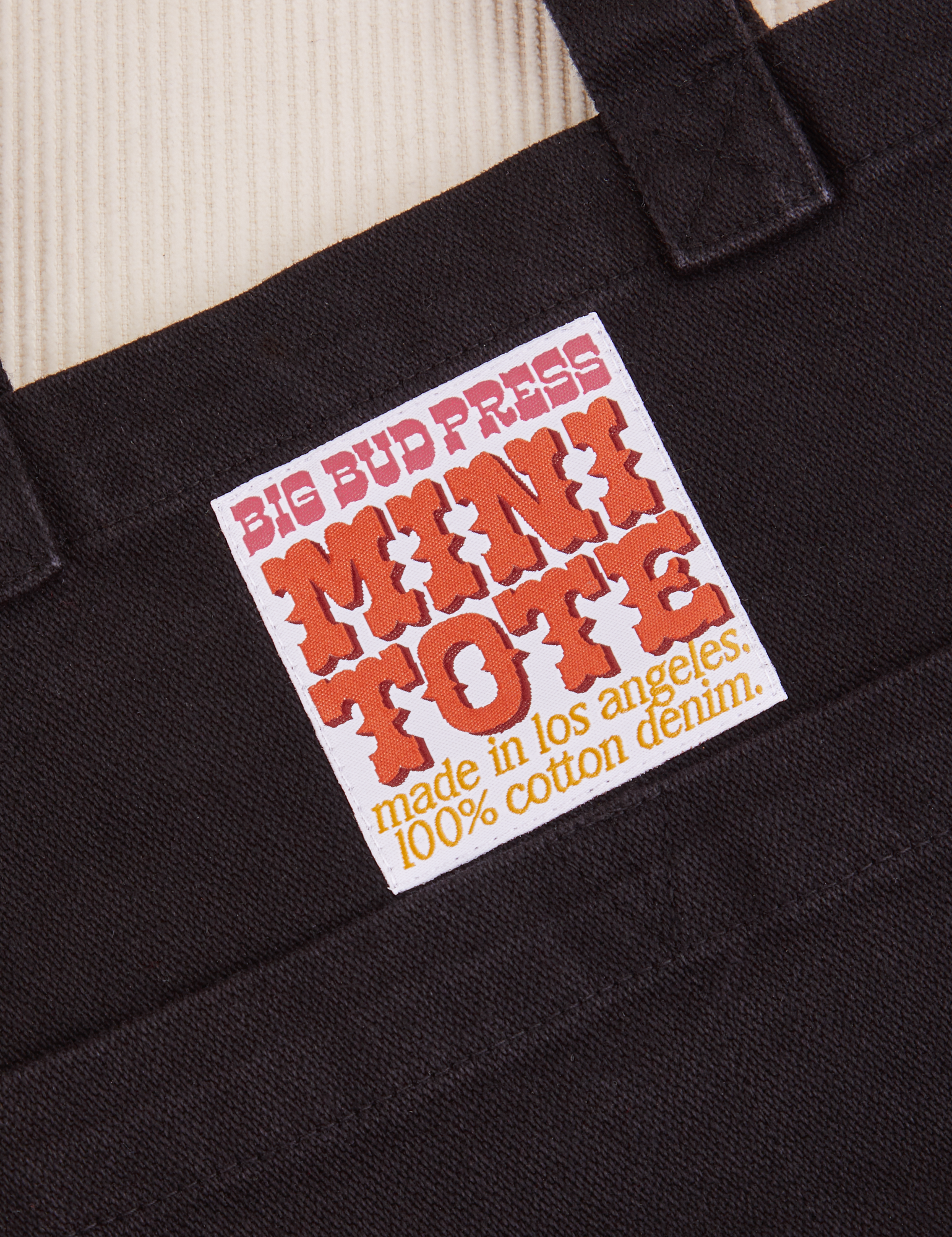 Black Mini Tote Bag close up