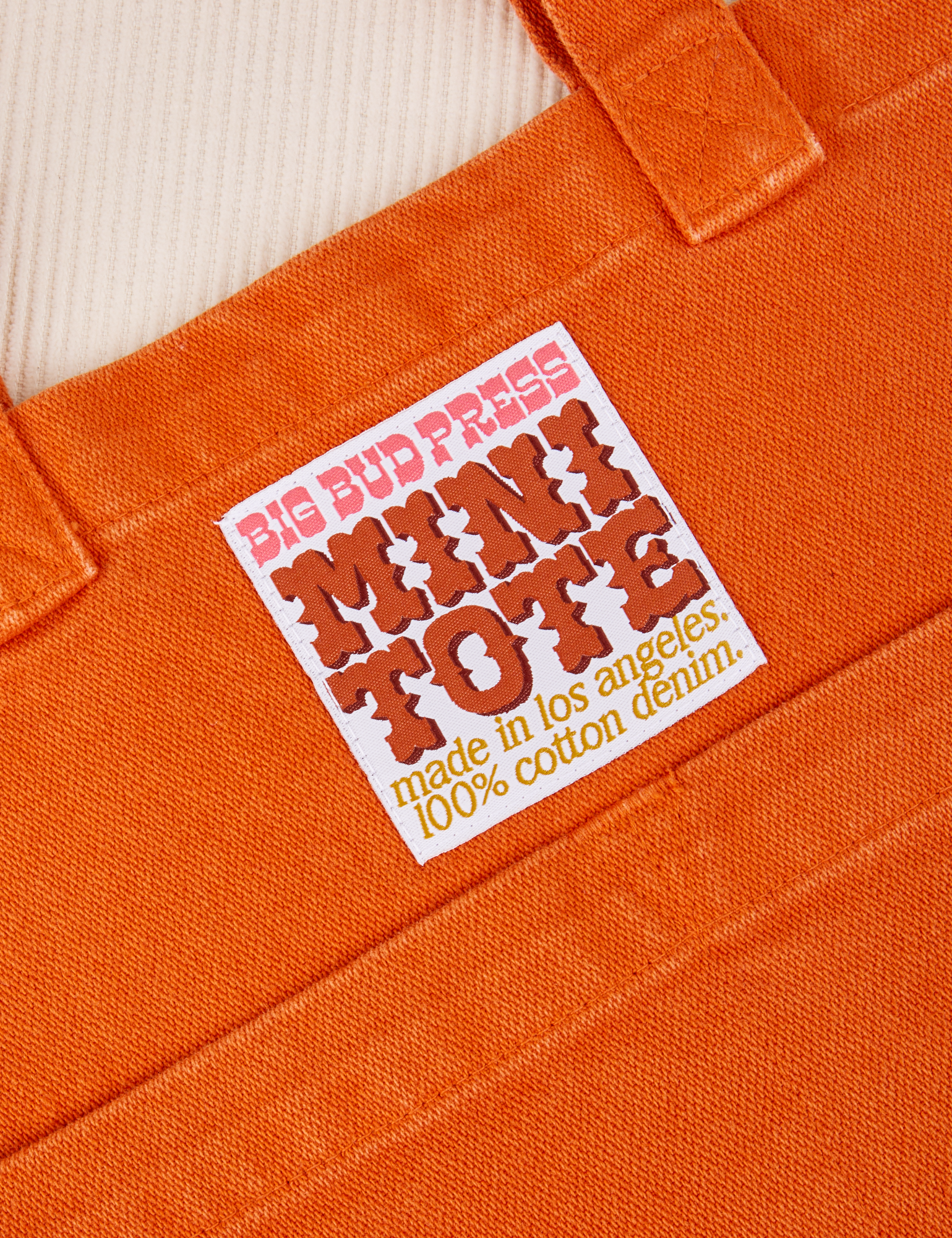 Mini Tote Bag in Burnt Orange close up