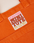 Mini Tote Bag in Burnt Orange close up