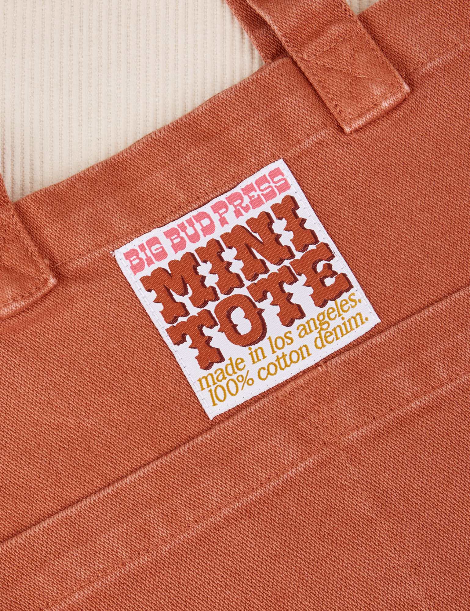 Mini Tote Bag in Clay Red close up