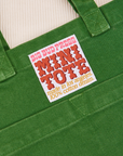 Mini Tote Bag in Forest Green close up