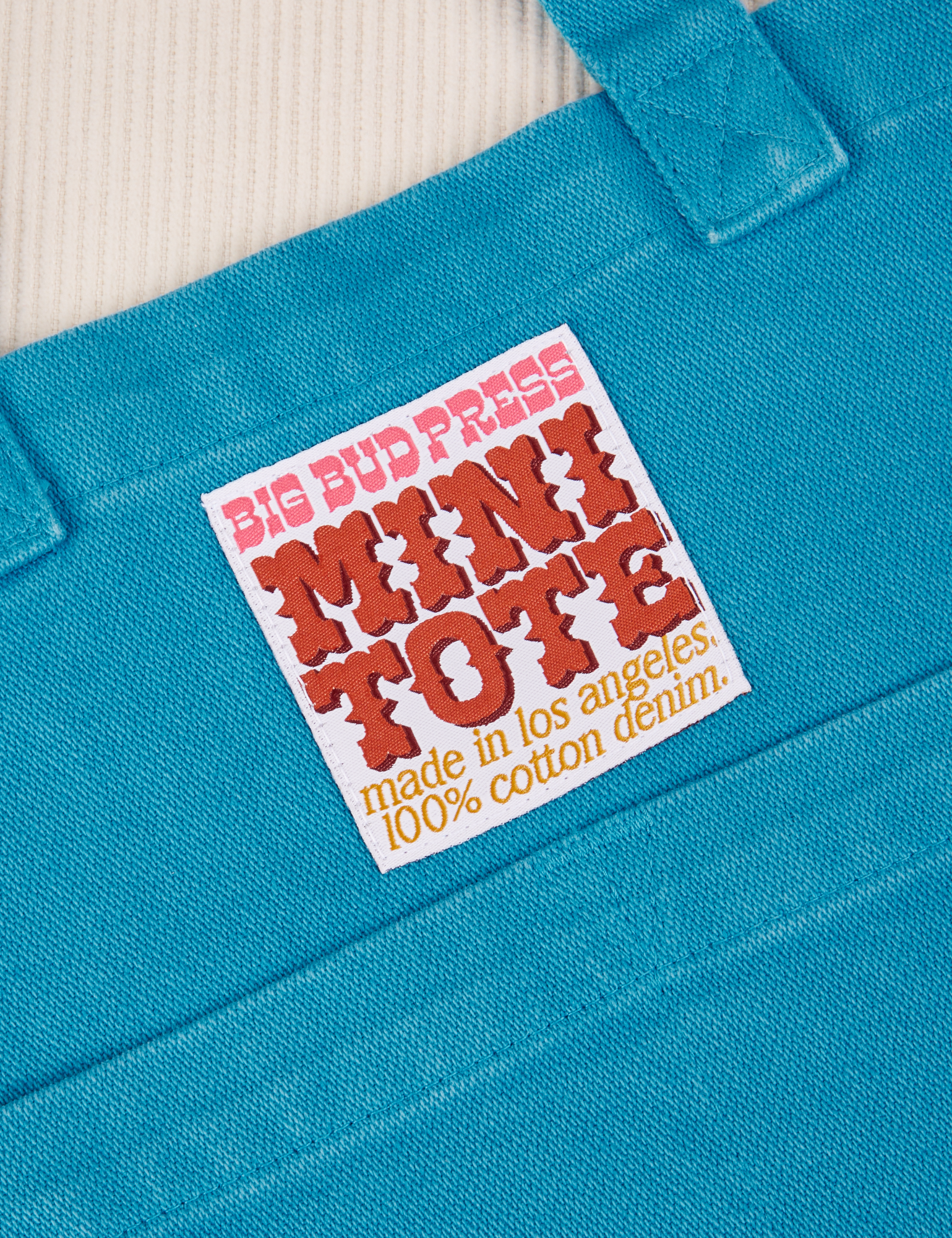Mini Tote in Hawaiian Blue close up