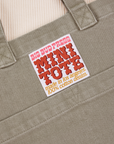Khaki Grey Mini Tote Bag close up
