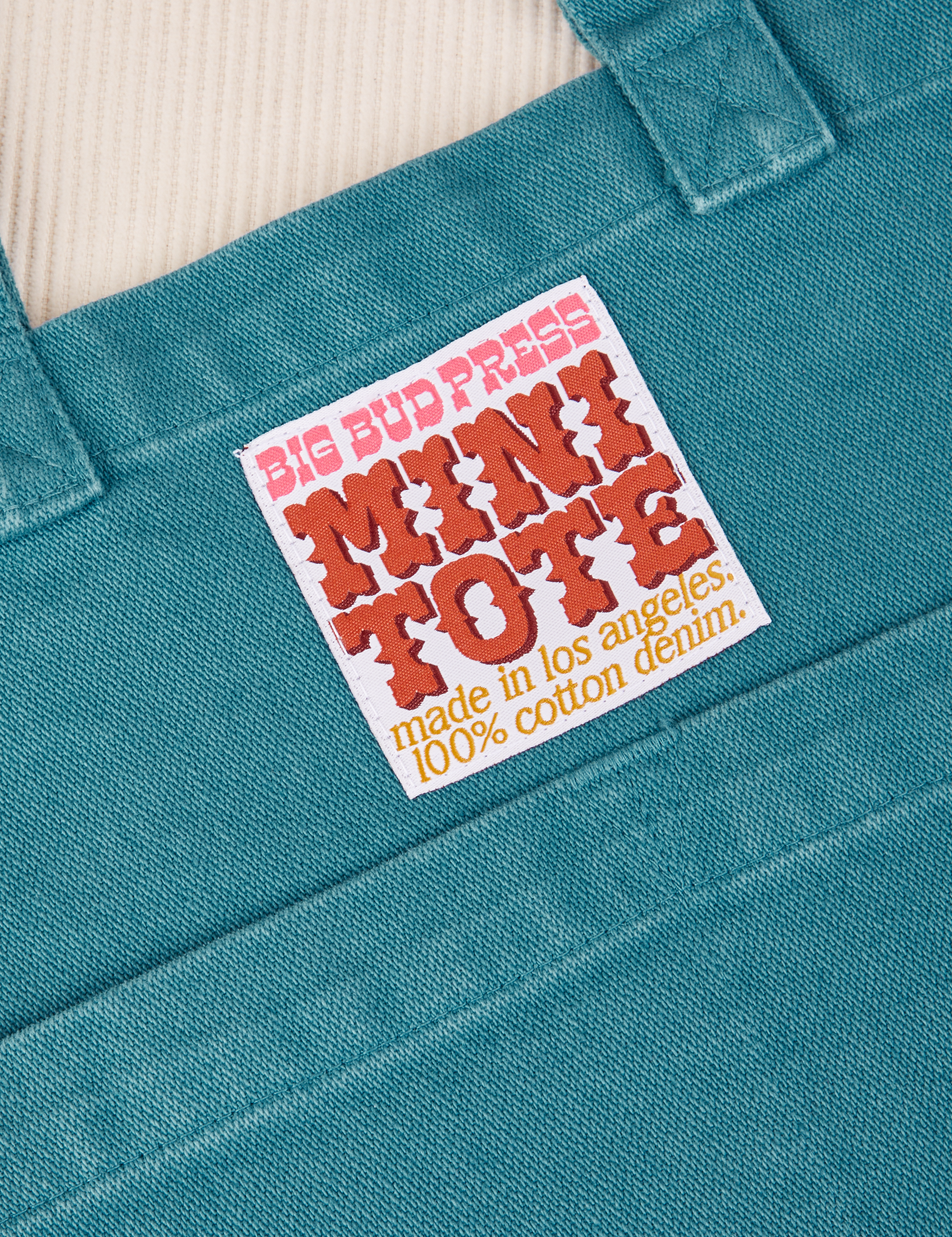 Marine Blue Mini Tote Bag close up