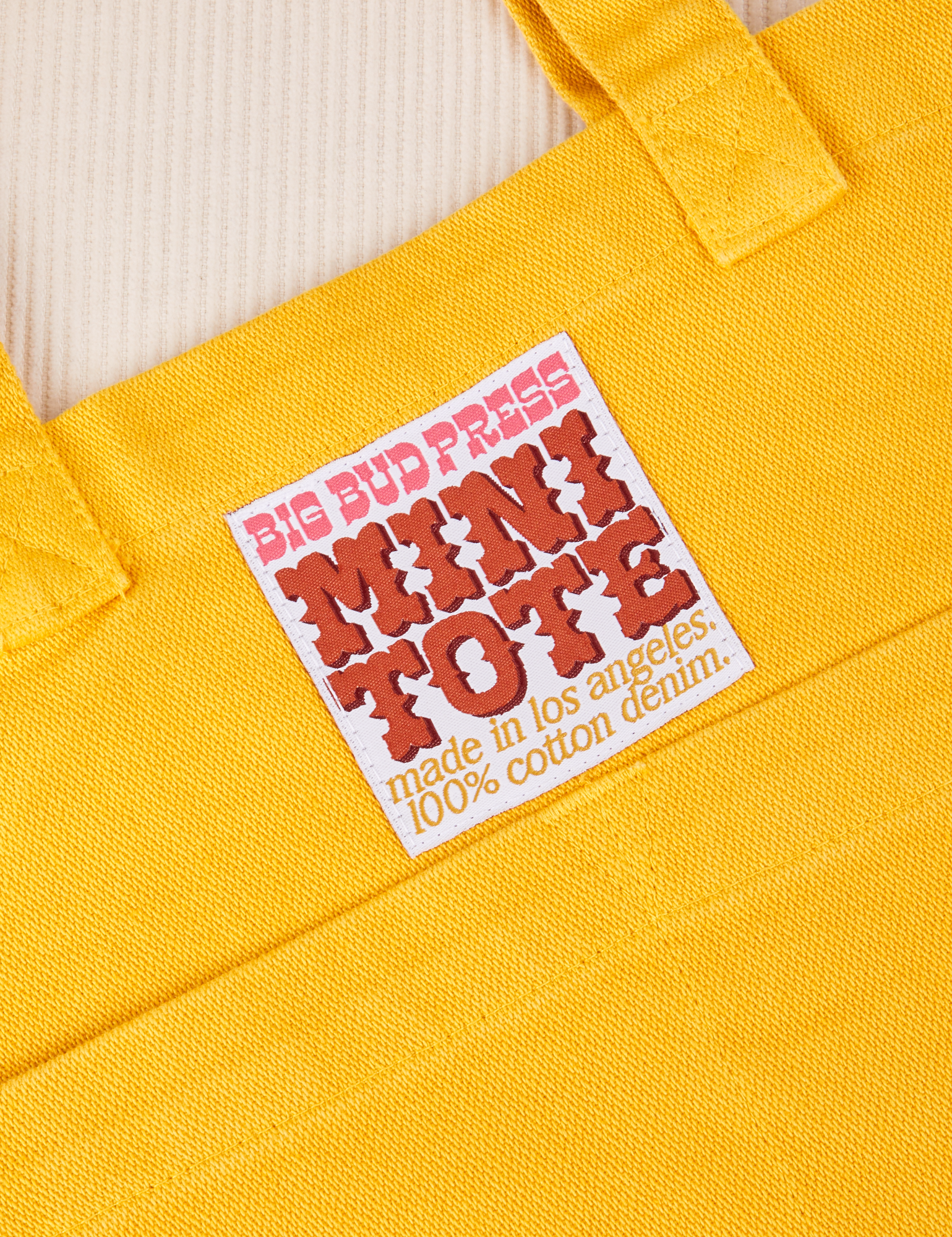 Mini Tote Bag in Mustard Yellow close up
