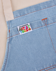 Full Indigo Denim Apron in light wash close up