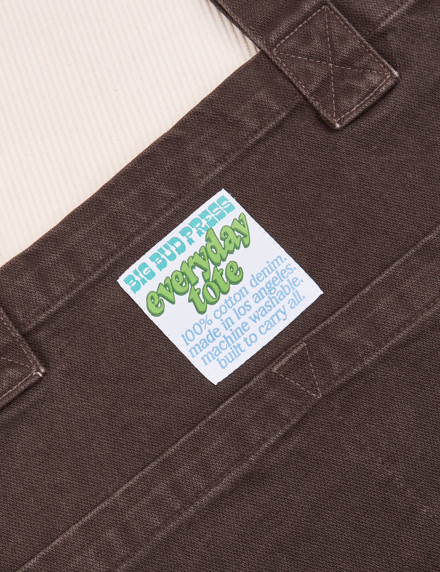 Close up of Everyday Tote Bag in Espresso Brown