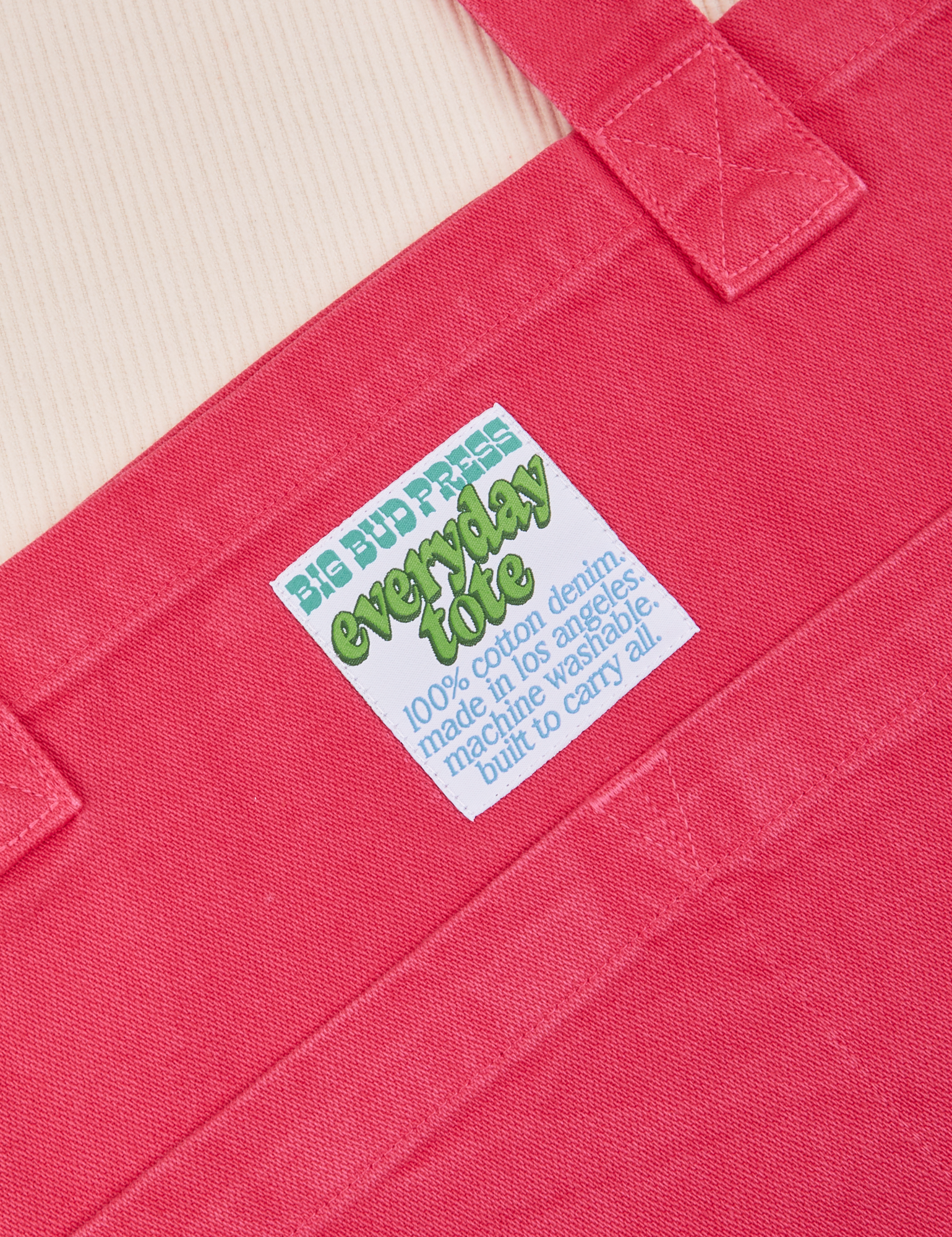 Close up of Everyday Tote Bag in Hot Pink