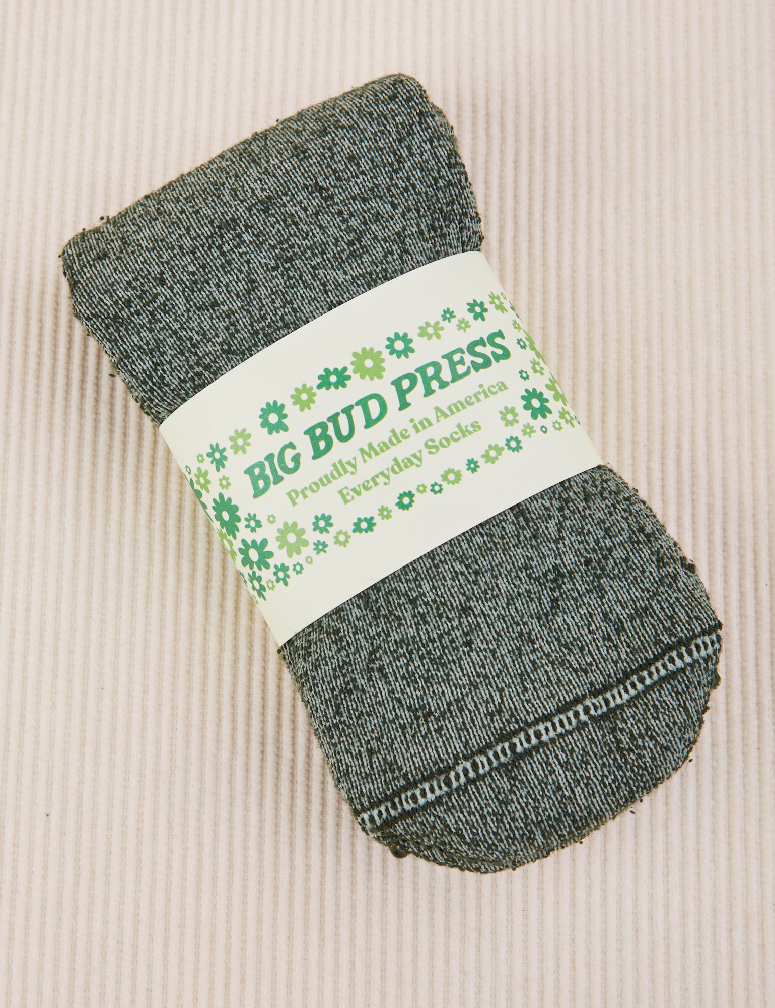 Thick Crew Sock in Swamp Green