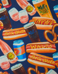 Hot Dogs & Beer & Wine & Pretzels Pantry Button-Up