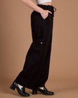 Drop Pocket Cargo Pants - Basic Black