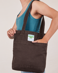 Everyday Tote Bag in Espresso Brown worn by model