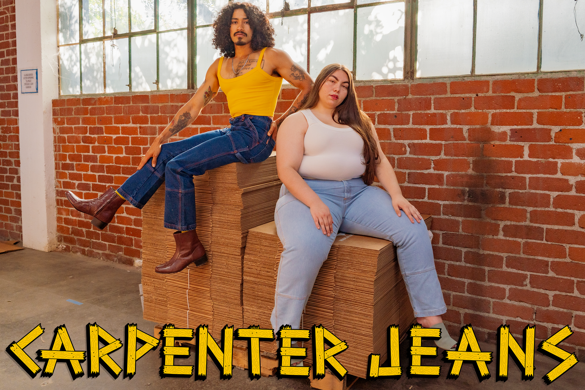 Jesse and Marielena are wearing Carpenter Jeans