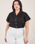 Faye is wearing M Pantry Button-Up in Basic Black