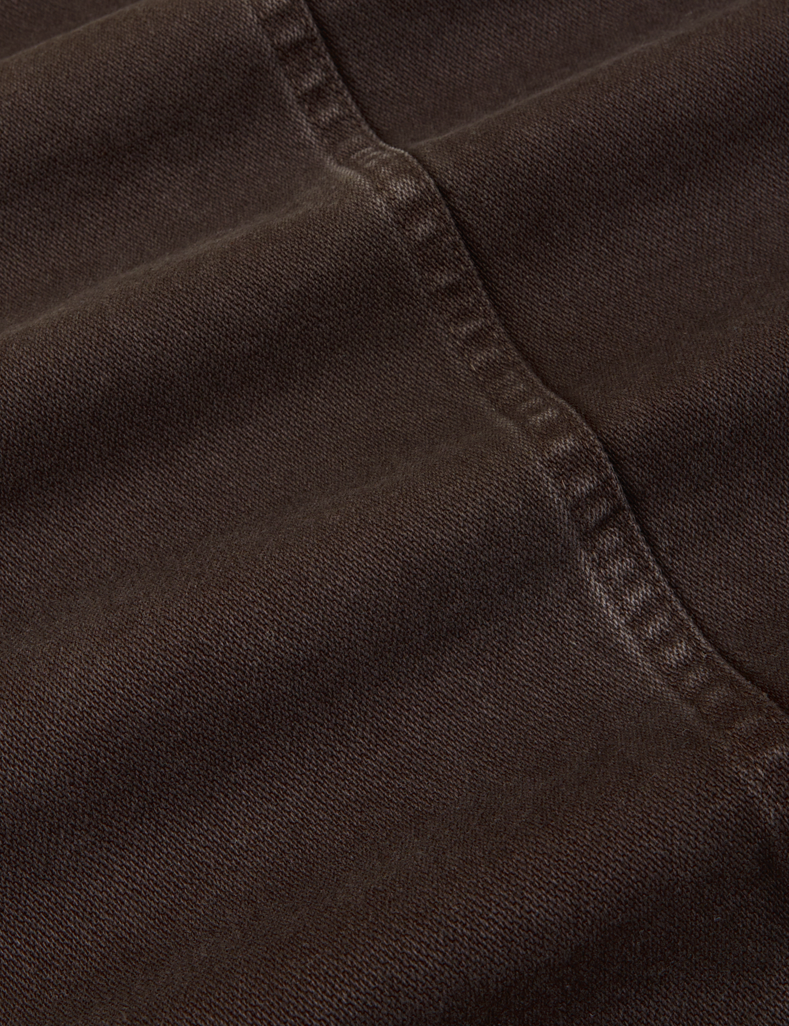 Denim Work Jacket in Espresso Brown fabric detail