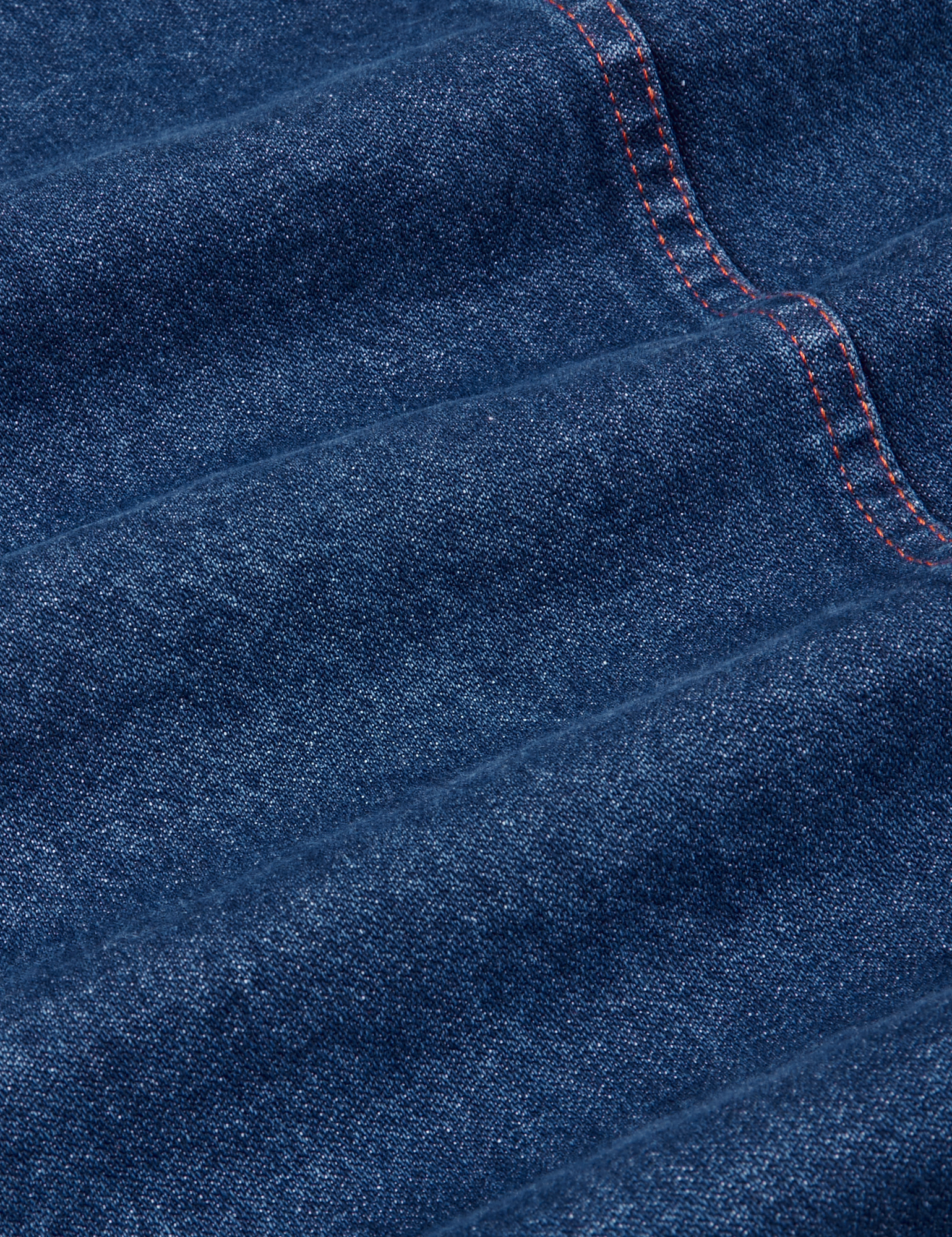 Indigo Denim Work Jacket in Dark Wash fabric detail close up