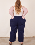 Back view of Western Pants in Navy Blue on Catie