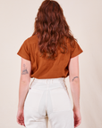 Back view of Pantry Button-Up in Burnt Terracotta worn by Alex