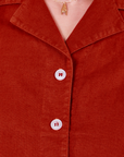 Pantry Button-Up in Paprika front button close up