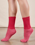 Thick Crew Sock in Hot Pink