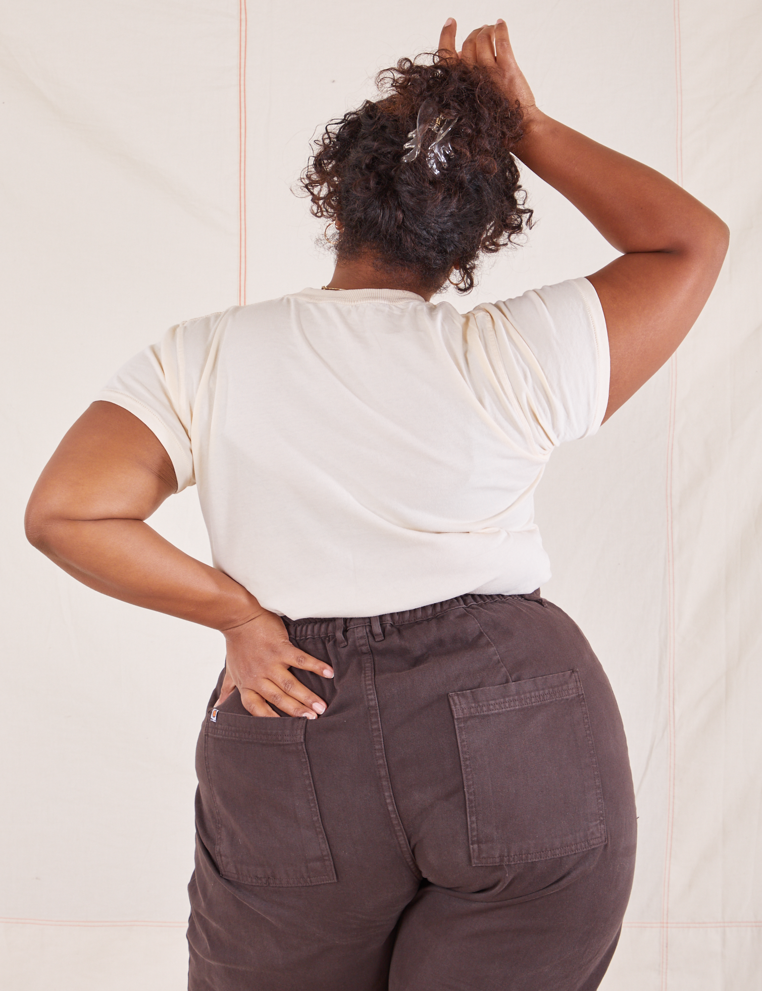 Back view of Organic Vintage Tee in Sunshine Yellow worn by Morgan