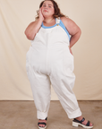 Mara is 5'5" and wearing 4XL Original Overalls in Vintage Tee Off-White