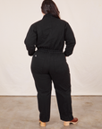Back view of Everyday Jumpsuit in Basic Black worn by Ashley
