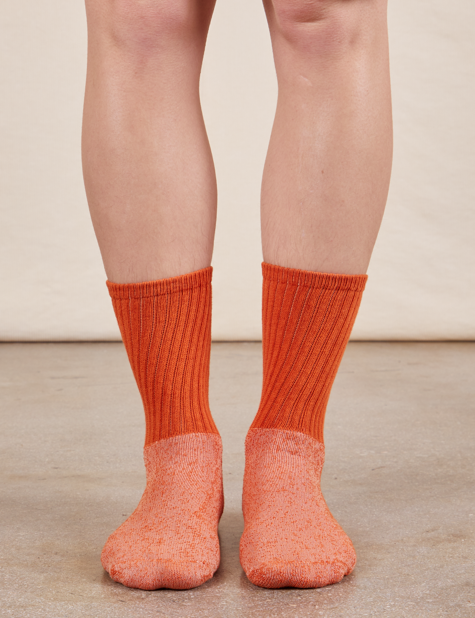 Thick Crew Sock in Burnt Orange