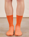Thick Crew Sock in Orange Sherbert