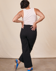 Back view of Work Pants in Basic Black and Tank Top in vintage tee off-white on Tiara