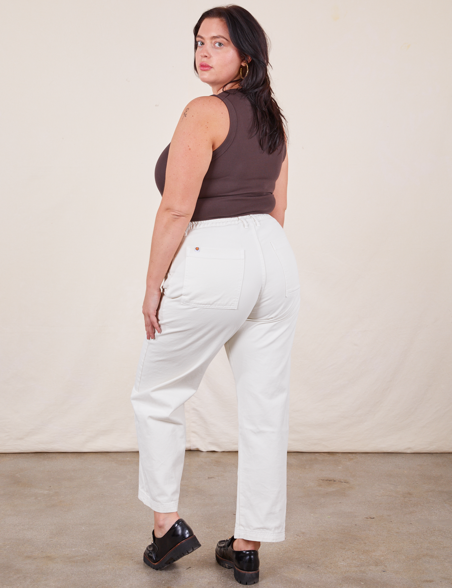 Back view of Work Pants in Vintage Tee Off-White on Faye