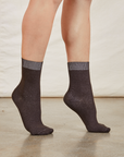 Everyday Sock in Espresso Brown on model