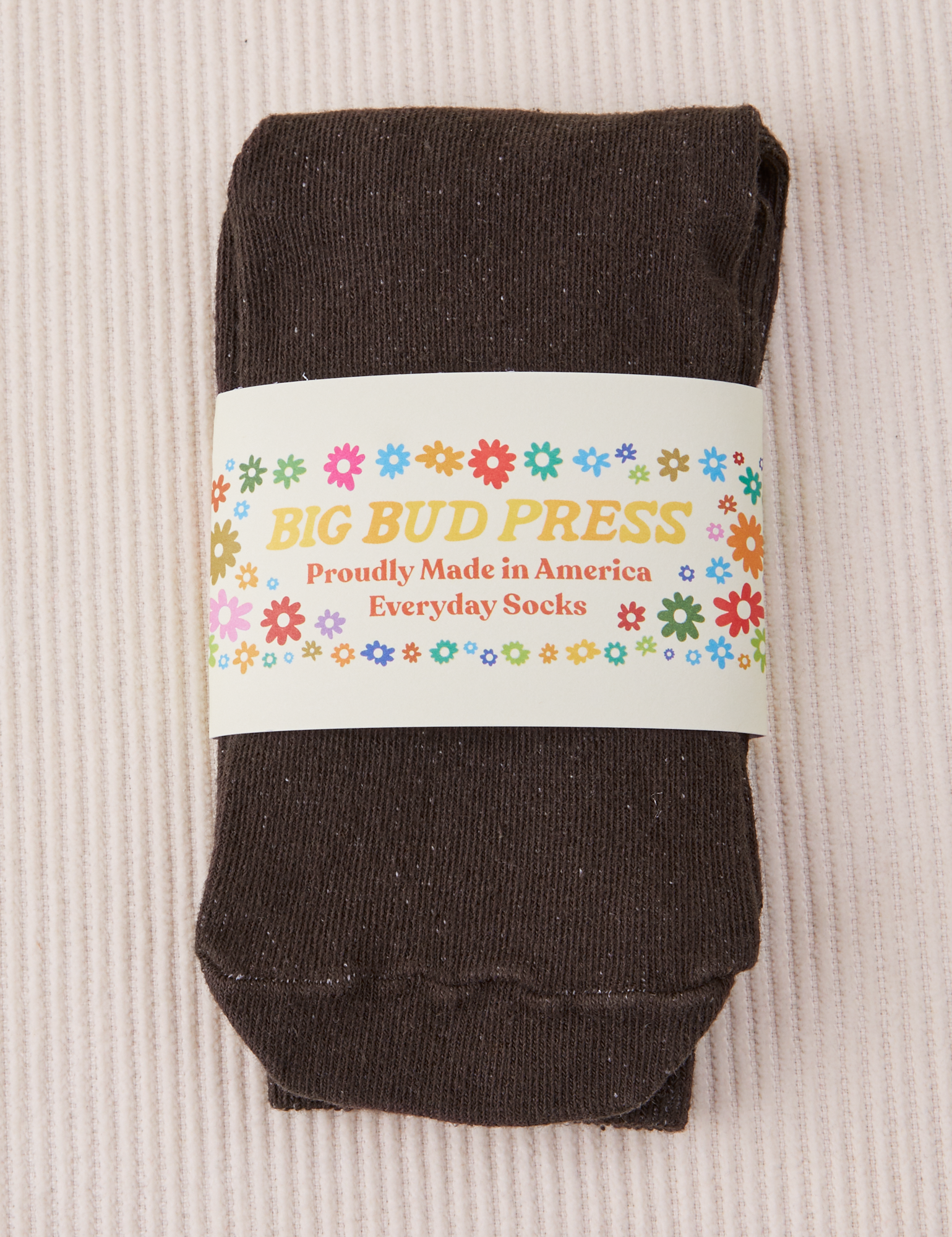 Everyday Sock in Espresso Brown with packaging