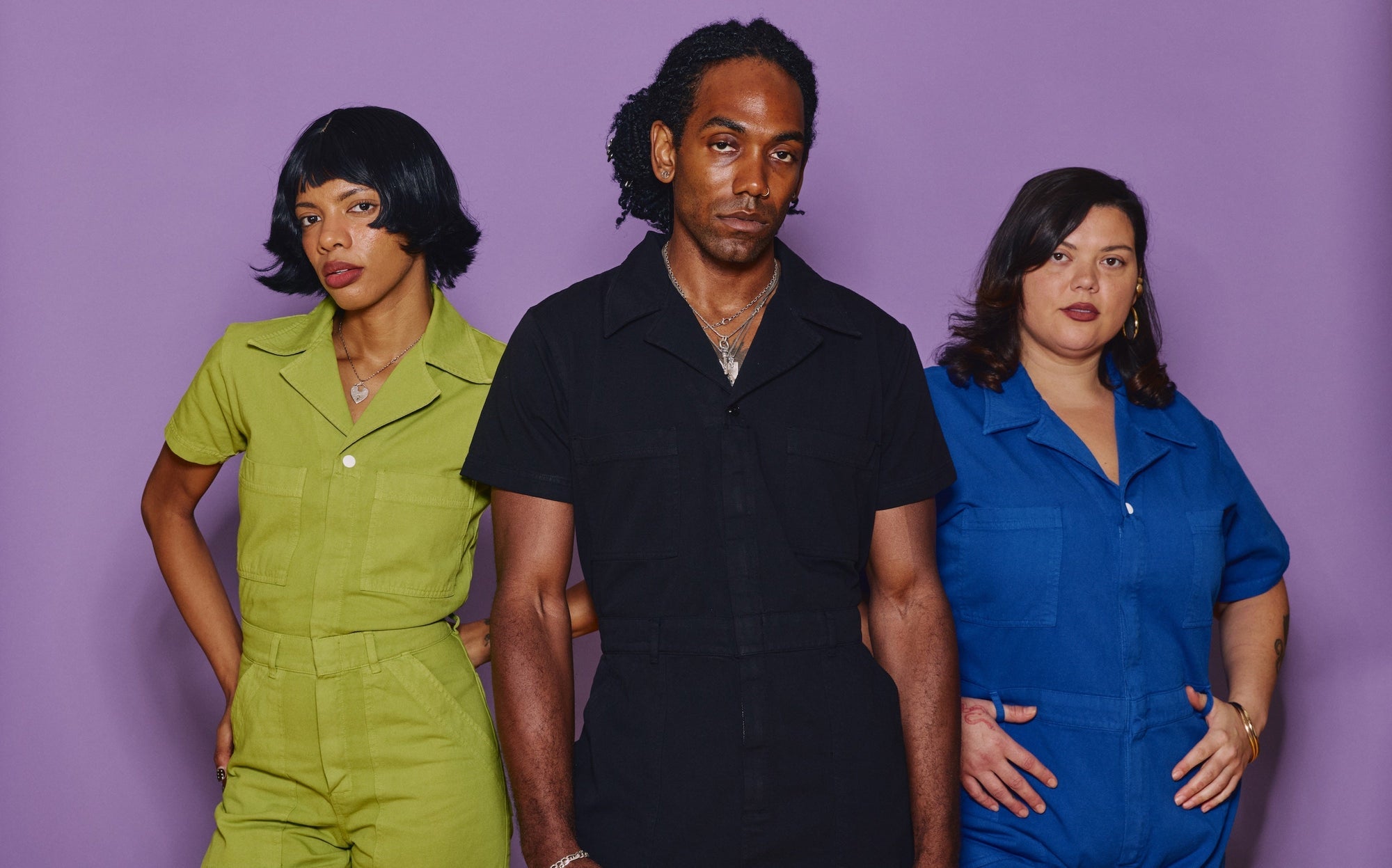 Jerrod La Rue, Kira Sneed and Kristen Elizabeth are all wearing Short Sleeve Jumpsuits. 