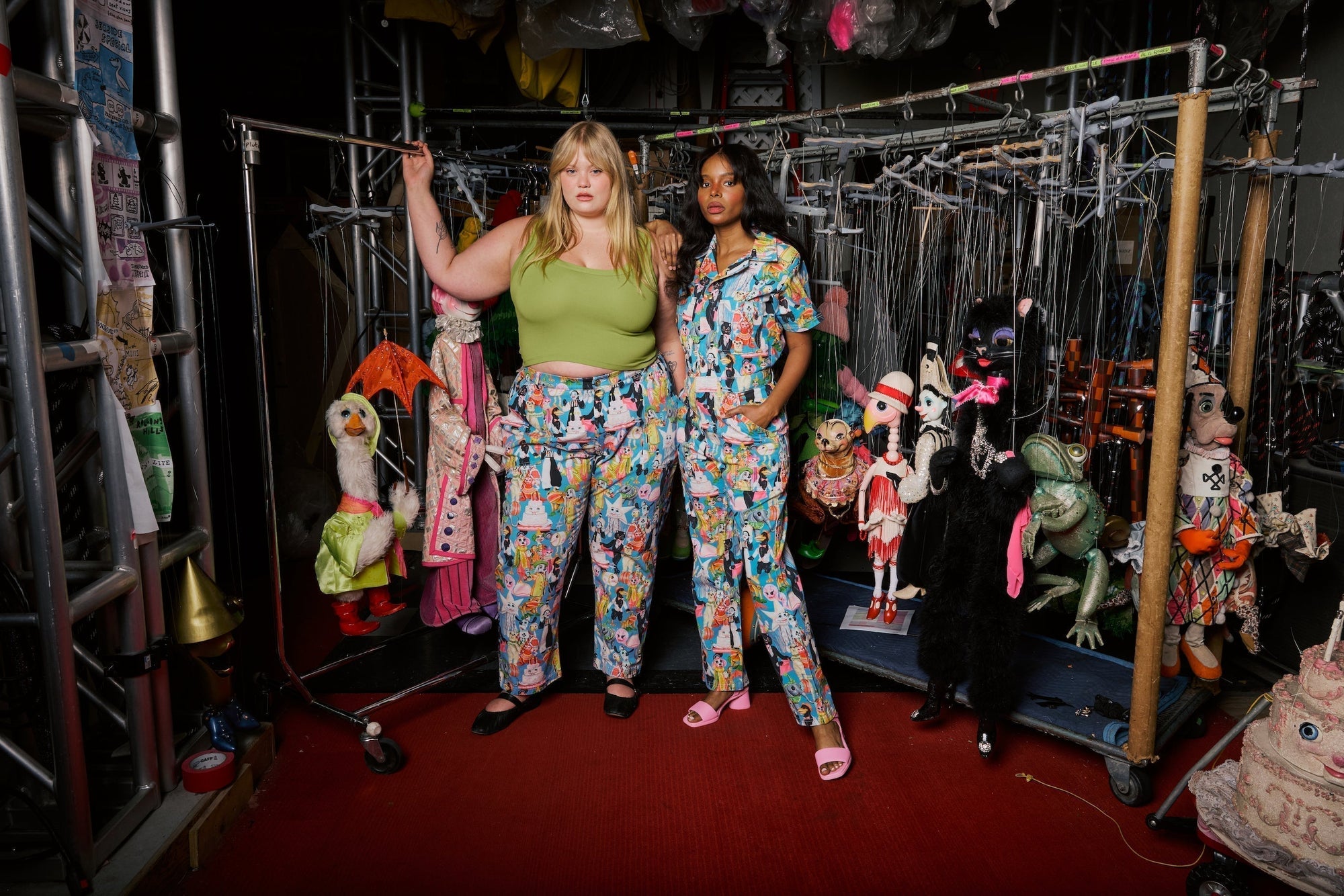Kandia and Juliet are wearing pieces from the limited edition Bob Baker Collection. 