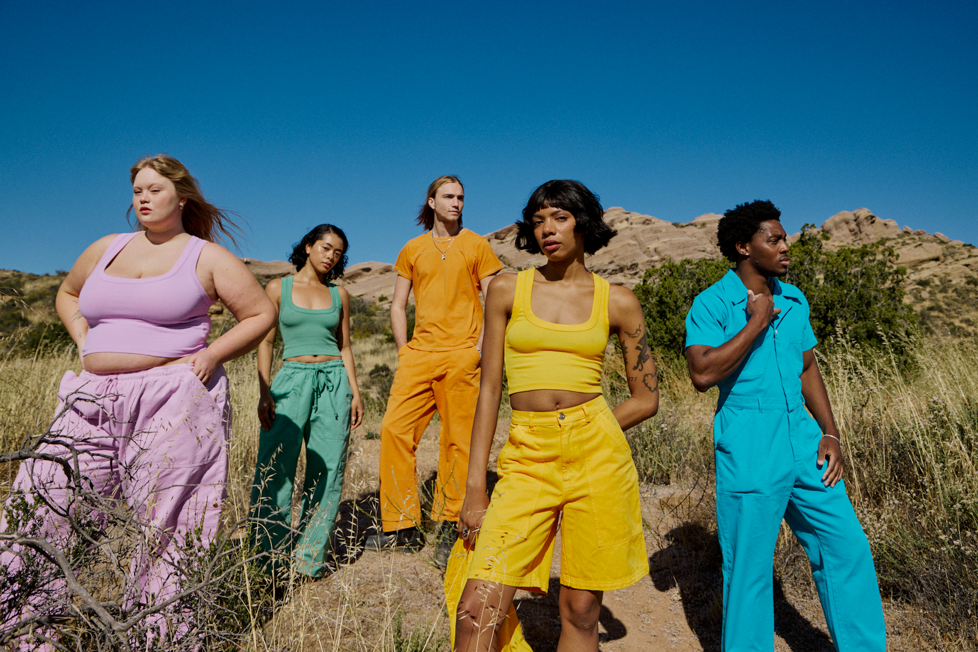 Models wearing new spring colors