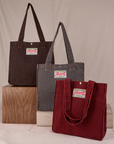 Railroad Shopper Tote in fudgesicle brown, vintage tan and mustang red