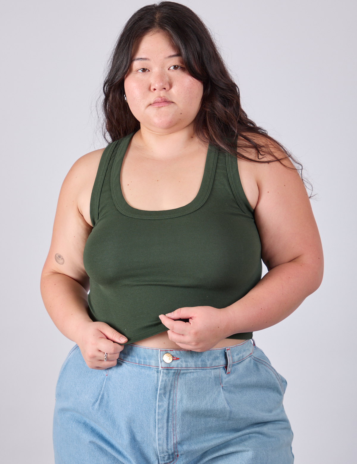 Cropped Tank Top - Swamp Green – BIG BUD PRESS
