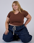 Cropped Baby Tee - Fudgesicle Brown