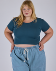 Cropped Baby Tee - Lagoon