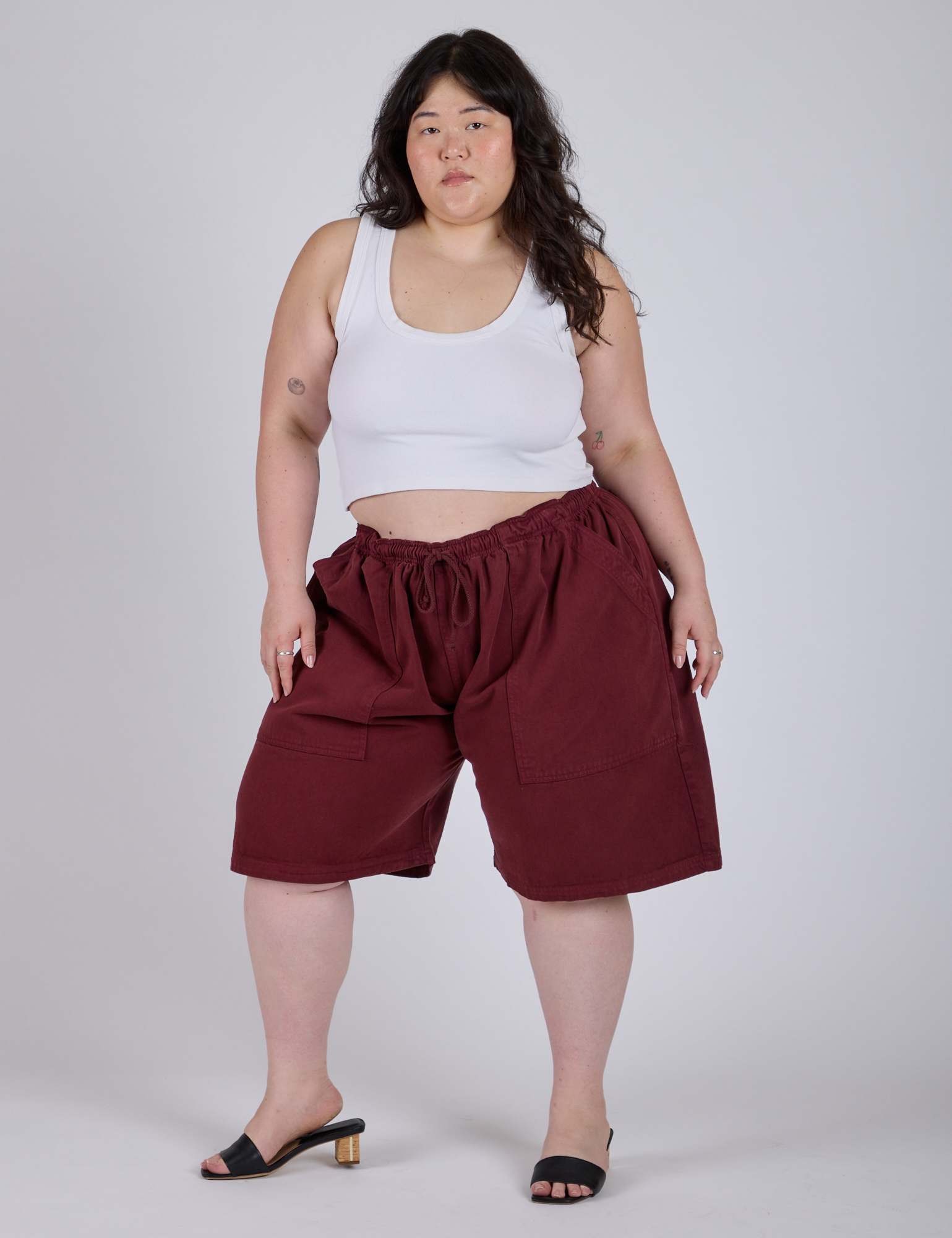 Drawstring Shorts - Red Wine