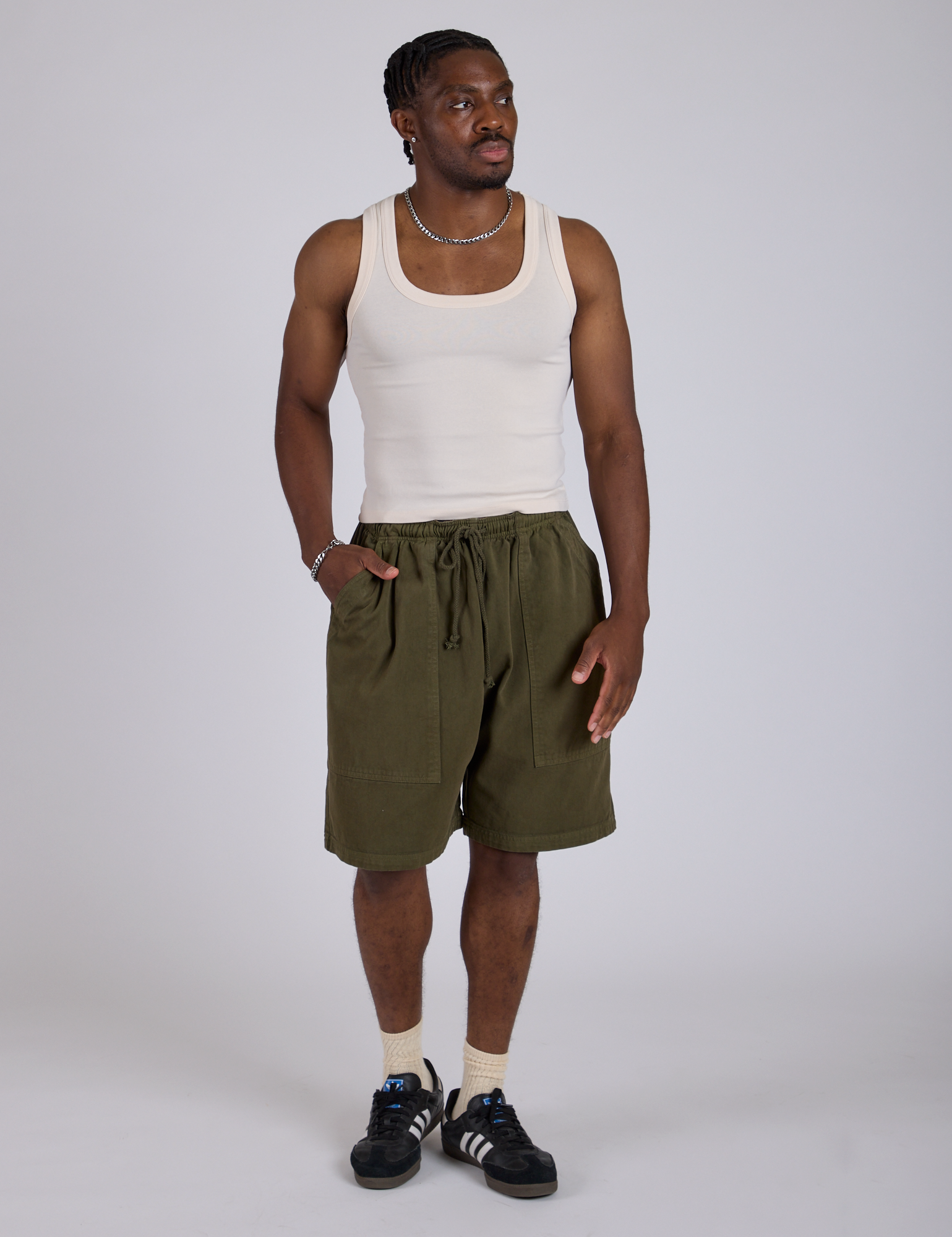 Drawstring Shorts - Surplus Green