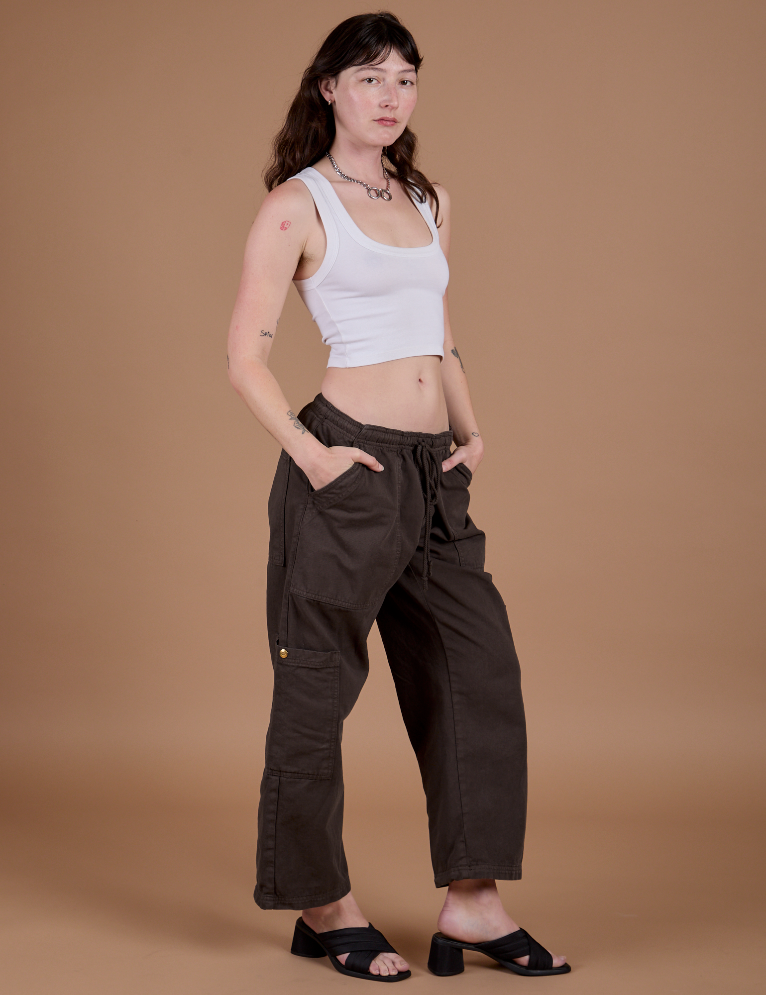 Drop Pocket Cargo Pants - Espresso Brown