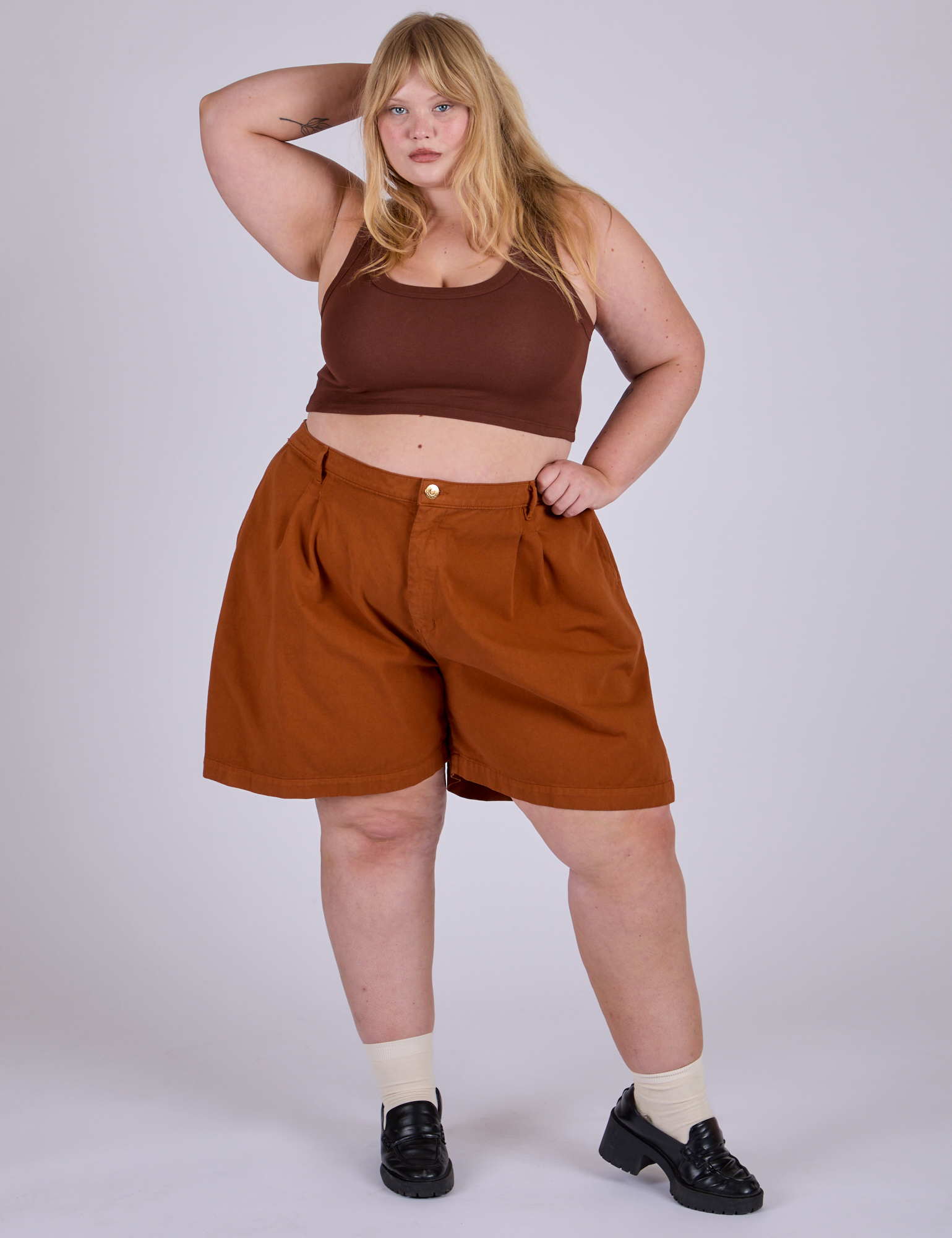 Pleated Trouser Shorts - Burnt Terracotta – BIG BUD PRESS Pleated Trouser Shorts - Burnt Terracotta – BIG BUD PRESS