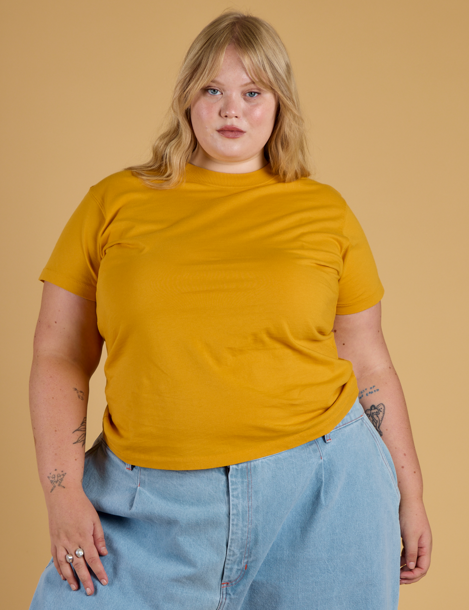 The Organic Vintage Tee - Mustard Yellow